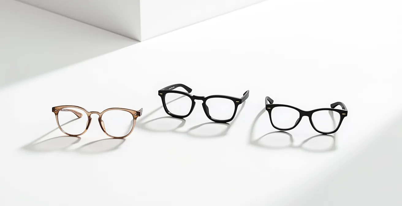 Composition montrant trois types de montures adaptées à différents profils d'usage quotidien